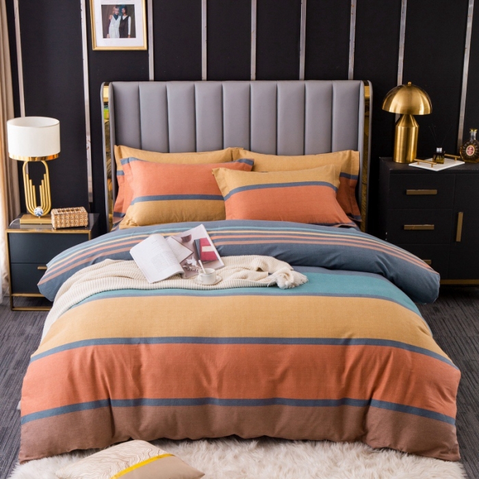 91家纺网 家纺一手货源 找家纺 总-2024新款风尚系多规格全棉生态磨毛四件套印花纯棉磨毛四件套三件套