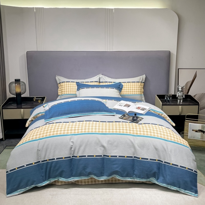 91家纺网 家纺一手货源 找家纺 总-2024新款风尚系多规格全棉生态磨毛四件套印花纯棉磨毛四件套三件套