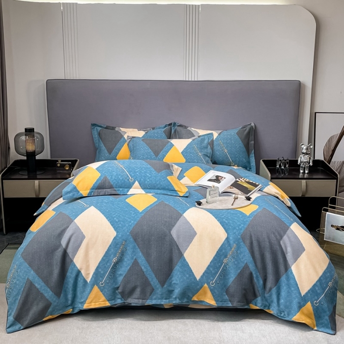 91家纺网 家纺一手货源 找家纺 总-2024新款风尚系多规格全棉生态磨毛四件套印花纯棉磨毛四件套三件套