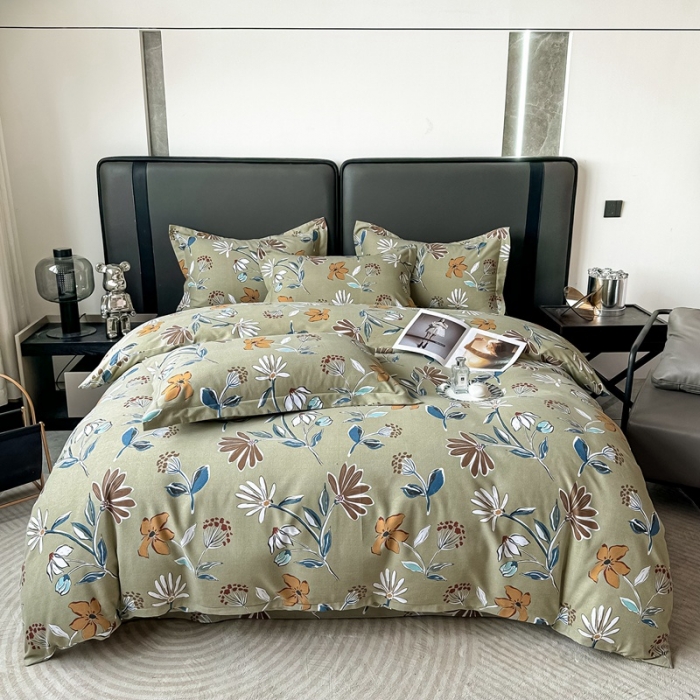 91家纺网 家纺一手货源 找家纺 总-2024新款风尚系多规格全棉生态磨毛四件套印花纯棉磨毛四件套三件套