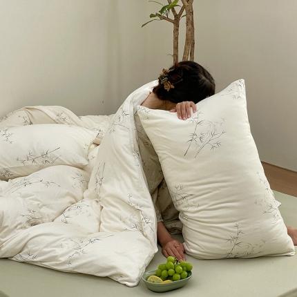 91家纺网 家纺一手货源 找家纺 山舍 2023新款40s正反捻全棉针织棉四件套-竹子 竹子绿