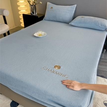 91家纺网 家纺一手货源 找家纺 （总）古吉梦 2023新款牛奶绒刺绣床笠-琳达