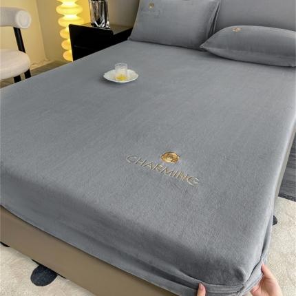 （总）古吉梦 2023新款牛奶绒刺绣床笠-琳达