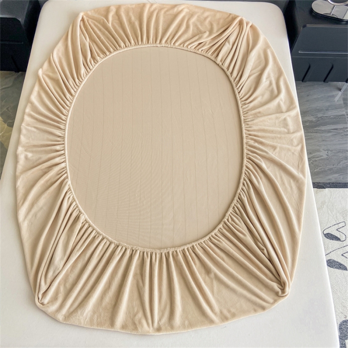 91家纺网 家纺一手货源 找家纺 古吉梦 2023新款牛奶绒刺绣床笠-琳达 琳达-香槟