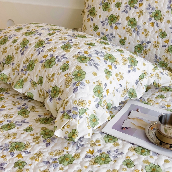 91家纺网 家纺一手货源 找家纺 十个点 2024新款全棉印花床笠式床裙四件套-樱桃系列 秋意