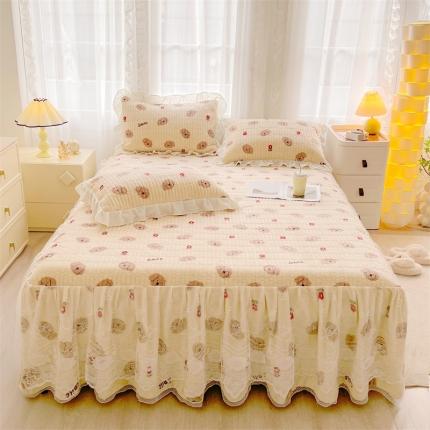 91家纺网 家纺一手货源 找家纺 （总）宜凡家纺 2023新款牛奶绒印花夹棉被套床笠式床裙三件套