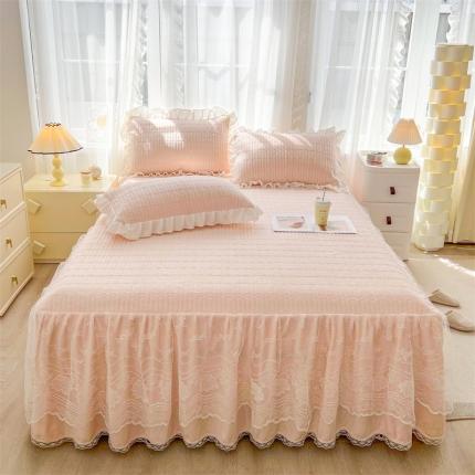 91家纺网 家纺一手货源 找家纺 （总）宜凡家纺 2023新款牛奶绒印花夹棉被套床笠式床裙三件套