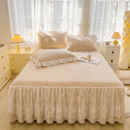 91家纺网 家纺一手货源 找家纺 （总）宜凡家纺 2023新款牛奶绒印花夹棉被套床笠式床裙三件套