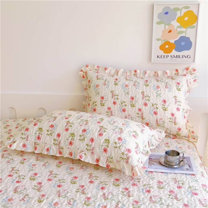 91家纺网 家纺一手货源 找家纺 十个点 2024新款全棉印花床笠式单品床裙-樱桃系列 朵菲