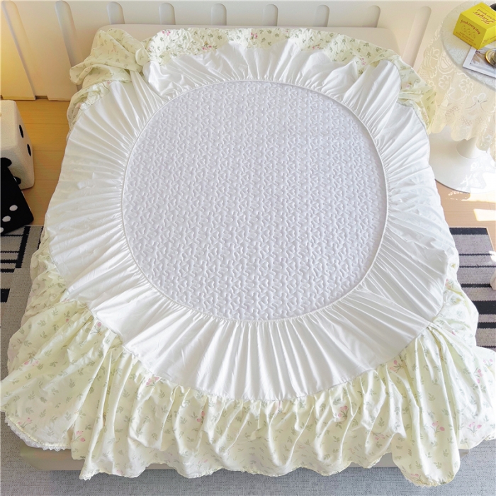 91家纺网 家纺一手货源 找家纺 十个点 2024新款全棉印花床笠式单品床裙-樱桃系列 果香