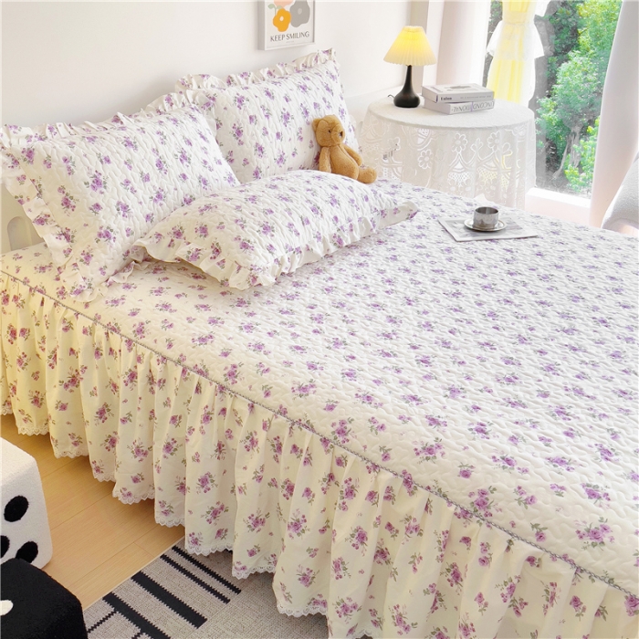 91家纺网 家纺一手货源 找家纺 十个点 2024新款全棉印花床笠式单品床裙-樱桃系列 洛潇