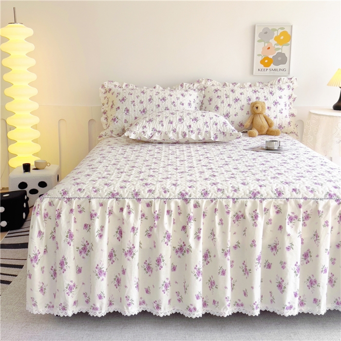 91家纺网 家纺一手货源 找家纺 十个点 2024新款全棉印花床笠式单品床裙-樱桃系列 洛潇