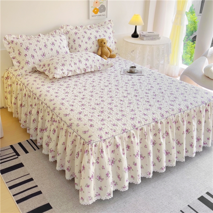 91家纺网 家纺一手货源 找家纺 十个点 2024新款全棉印花床笠式单品床裙-樱桃系列 洛潇