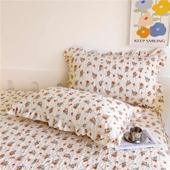 91家纺网 家纺一手货源 找家纺 十个点 2024新款全棉印花床笠式单品床裙-樱桃系列 沐风