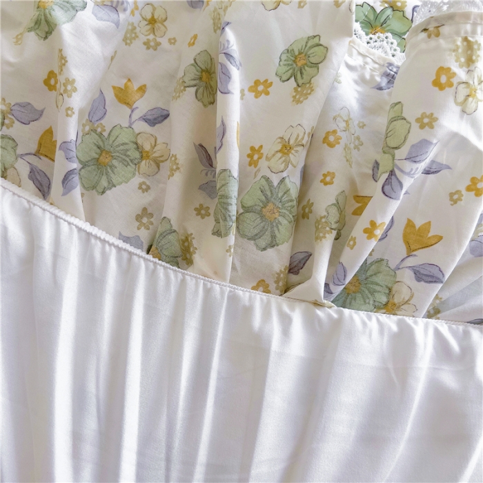 91家纺网 家纺一手货源 找家纺 十个点 2024新款全棉印花床笠式单品床裙-樱桃系列 秋意