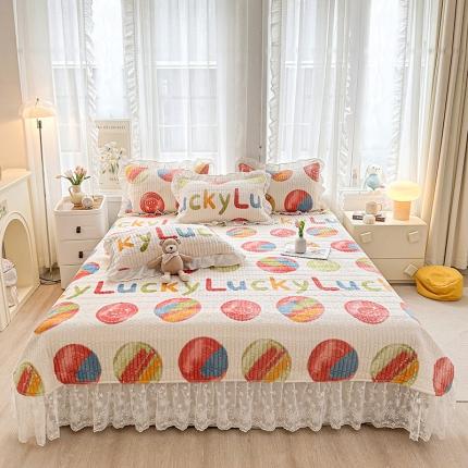 宜凡家纺 2023新款牛奶绒印花夹棉被套床盖三件套 多彩星球