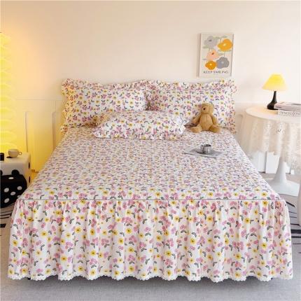 十个点 2024新款全棉印花床笠式单品床裙-樱桃系列 樱桃