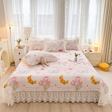 宜凡家纺 2023新款牛奶绒印花夹棉被套床盖三件套 夜语叮咛