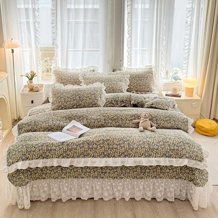 91家纺网 家纺一手货源 找家纺 （总）宜凡家纺 2023新款牛奶绒印花夹棉被套床盖四件套