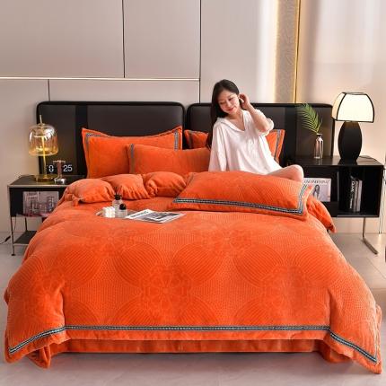 91家纺网 家纺一手货源 找家纺 （总）绒耀 2025新款高克重雕花绒牛奶绒四件套直播爆款电商爆款