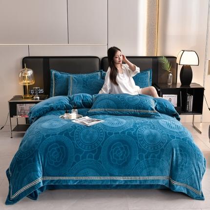 91家纺网 家纺一手货源 找家纺 （总）绒耀 2025新款高克重雕花绒牛奶绒四件套直播爆款电商爆款