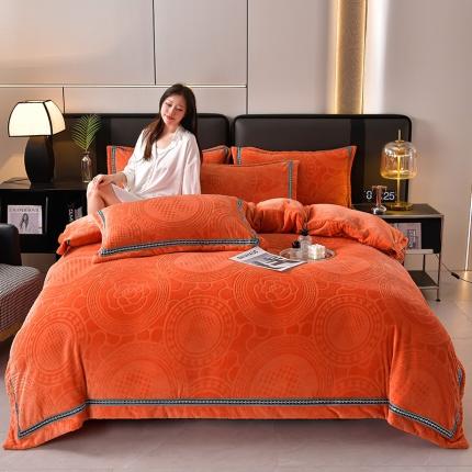 91家纺网 家纺一手货源 找家纺 （总）绒耀 2025新款高克重雕花绒牛奶绒四件套直播爆款电商爆款