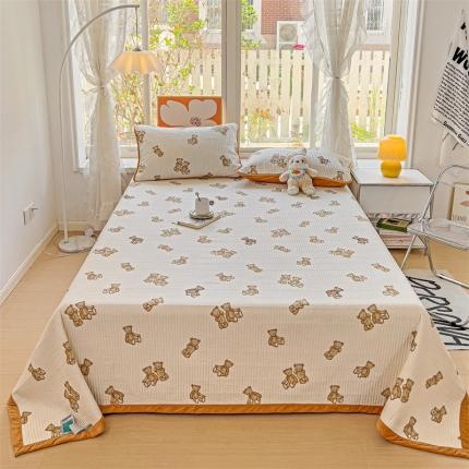 上喜 热卖莫代尔绒夹棉床盖三件套 快乐熊