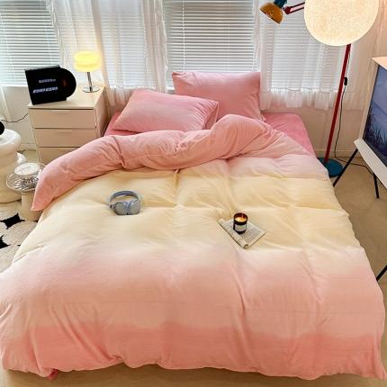 91家纺网 家纺一手货源 找家纺 （总）昔可家纺 2023新款柔软亲肤晕染牛奶绒四件套