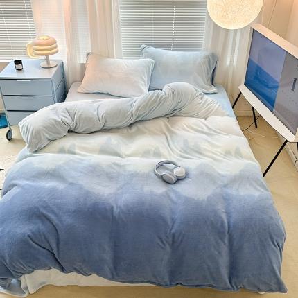 91家纺网 家纺一手货源 找家纺 （总）昔可家纺 2023新款柔软亲肤晕染牛奶绒四件套