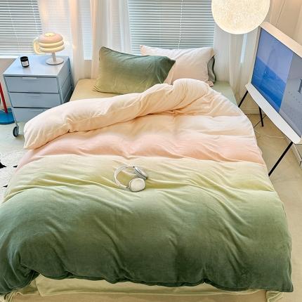 （总）昔可家纺 2023新款柔软亲肤晕染牛奶绒四件套