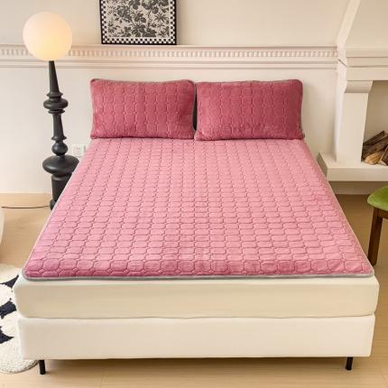 91家纺网 家纺一手货源 找家纺 （总）金丝鸟家纺 2023新款纯色牛奶绒绗缝软床垫