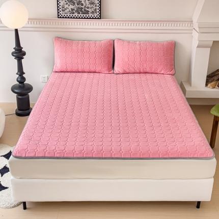 91家纺网 家纺一手货源 找家纺 （总）金丝鸟家纺 2023新款纯色牛奶绒绗缝软床垫