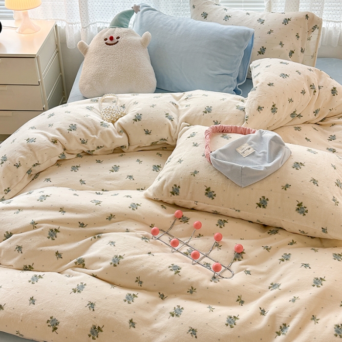 91家纺网 家纺一手货源 找家纺 （总）昔可 2023新款柔软舒适混搭牛奶绒四件套