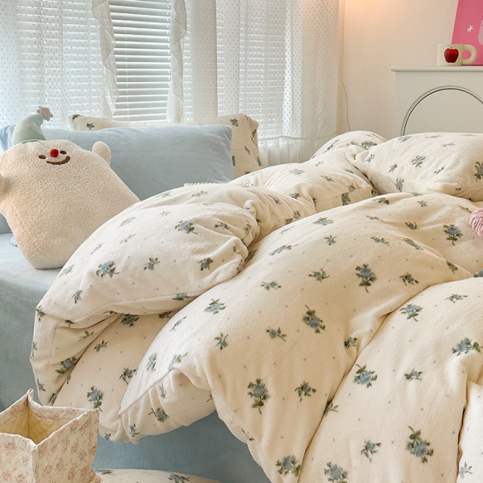 91家纺网 家纺一手货源 找家纺 （总）昔可 2023新款柔软舒适混搭牛奶绒四件套