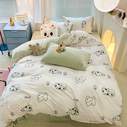 91家纺网 家纺一手货源 找家纺 （总）昔可 2023新款亲肤柔软棉加绒四件套