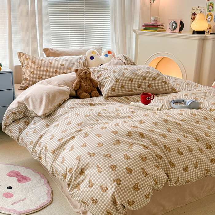 91家纺网 家纺一手货源 找家纺 （总）昔可 2023新款亲肤柔软棉加绒四件套