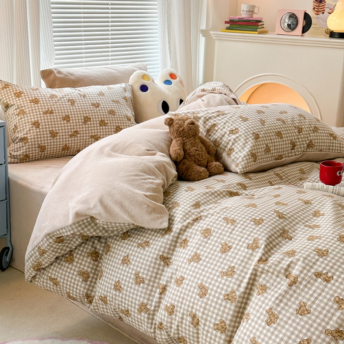 91家纺网 家纺一手货源 找家纺 （总）昔可 2023新款亲肤柔软棉加绒四件套