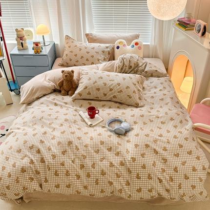 （总）昔可 2023新款亲肤柔软棉加绒四件套