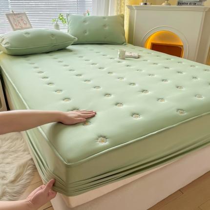 吉祥 2023新款水洗棉夹棉床笠-朵系列 绿朵