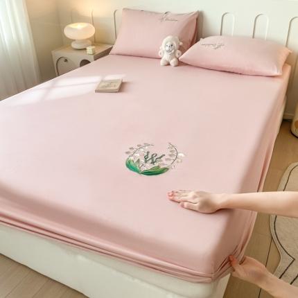 91家纺网 家纺一手货源 找家纺 (总) 暖季 2025新款40s全棉长绒棉刺绣床笠-风铃系列