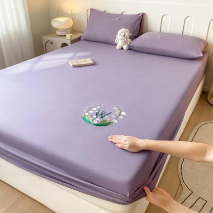 91家纺网 家纺一手货源 找家纺 (总) 暖季 2025新款40s全棉长绒棉刺绣床笠-风铃系列