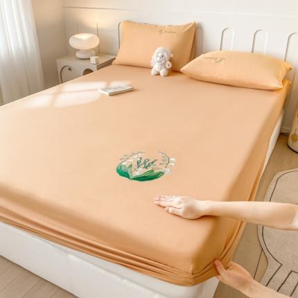 91家纺网 家纺一手货源 找家纺 (总) 暖季 2025新款40s全棉长绒棉刺绣床笠-风铃系列