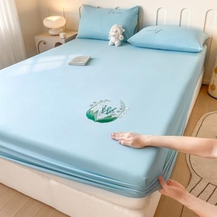 91家纺网 家纺一手货源 找家纺 (总) 暖季 2025新款40s全棉长绒棉刺绣床笠-风铃系列