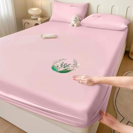 91家纺网 家纺一手货源 找家纺 (总) 暖季 2025新款40s全棉长绒棉刺绣床笠-风铃系列