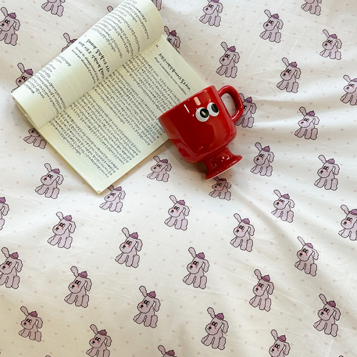 91家纺网 家纺一手货源 找家纺 昔可 2023新款亲肤柔软棉加绒四件套 淘气狗狗