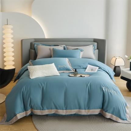 惠居家 2023新款长绒棉磨毛四件套安迪斯 安迪斯-蓝