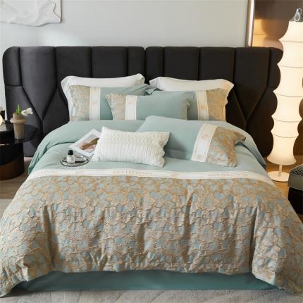 91家纺网 家纺一手货源 找家纺 （总）惠居家 2023新款浮雕全棉长绒棉磨毛刺绣四件套-诺曼