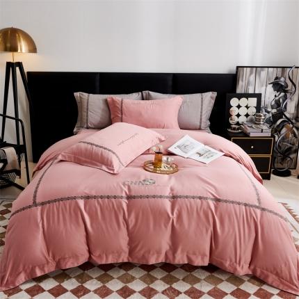 91家纺网 家纺一手货源 找家纺 惠居家 2023新款长绒棉磨毛四件套-莫拉 莫拉-豆沙