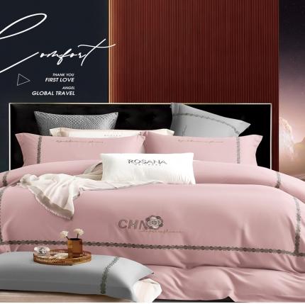 惠居家 2023新款长绒棉磨毛四件套-莫拉 莫拉-胭脂粉