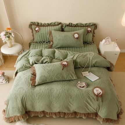 91家纺网 家纺一手货源 找家纺 （总）菊上 2025新款牛奶绒床盖款梦幻千玺系列四件套